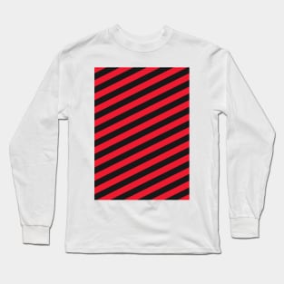 Manchester United Red and Black Angled Stripes Long Sleeve T-Shirt